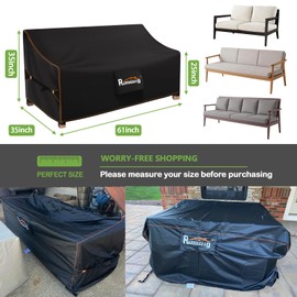 Rimwig Outdoor Sofa Cover Waterproof 210D Oxford cloth Patio Sofa Covers with windproof Dustproof 60x35x33 inch Outdoor Couch Cover Fits to Outdoor Loveseat