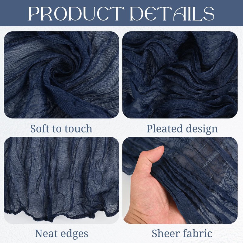 6 Pack Cheesecloth Table Runner, 10Ft Boho Gauze Table Runner