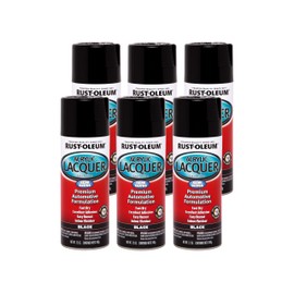 Rust-Oleum 253365 Automotive Acrylic Lacquer Spray Paint, 12 Ounce, Gloss Black, (6 Pack)
