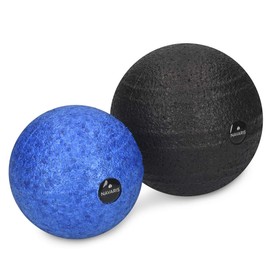 Navaris Fascia Ball Set for Self-Massage - 2 x Massage Ball Fascia Ball Two Sizes - Balls for Massage of Neck Shoulder Back - Blue Black