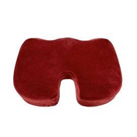 Bookishbunny Lumbar Back Cushion and Non Slip Seat Cushion (Burgundy, Lumbar + Seat Cushion Set)