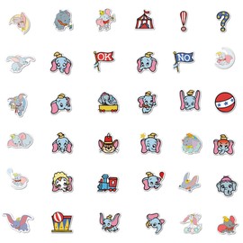 50pcs Dumbo Vinyls Stickers Aesthetic Stickers Waterproof Stickers Luggage Skateboard Water Bottle Stickers Decal Bicycle Bumper Snowboard Decorate Gift.