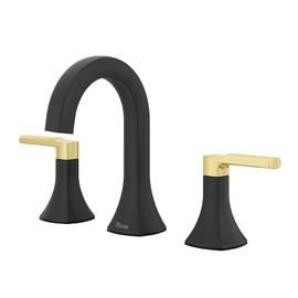 Pfister Vaneri Bathroom Sink Faucet, 8-Inch Widespread, 2-Handle, 3-Hole, Matte Black and Brushed Gold Finish, LF049VRIBBG