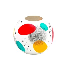 Handpainted Glass Vase for Flowers | Painted Art Glass Multicolor Bubbles Vase | Interior Design Home Room Decor | Table vase 6 inch