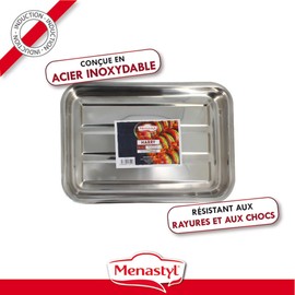 Util 'Home 4615220 Stainless Steel Rectangular Dish with Handles 30 x 21 x 5.5 cm