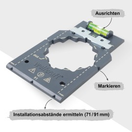 wolfcraft wolfcraft Markier- und Ausrichtschablone I 5975000 I Fr die schnelle und fehlerfreie Installation von Steckdosen- und Schaltereins?tzen im Trockenbau