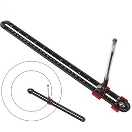 JCFANTS 300mm Woodworking Compass Tool, Woodworking Scribing Circle Carpenter Compass Ruler Marking Gauge Circle Marking Tool for Engineer Carpenter (Black)