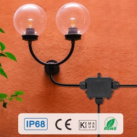 3-Way Cable Connection Box with Quick Connector IP68 3-Way Junction Box Connection Box Power Distributor Waterproof Terminal Box External Distribution Box for Cable Diameter 4 mm - 14 mm, Pack of 1