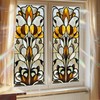 HOMETITUTE Privacy Window Film Art Nouveau Floral Decorative Window Cling