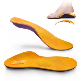 DynWalker Insole, Shock Absorption, Footbed, Memory Foam, Arch Support, Adjustable Size, Unisex, orange, purple
