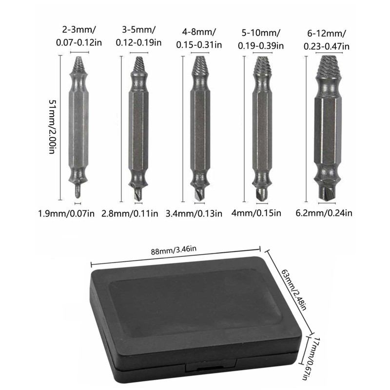 12PCS Damaged Screw Extractor Set, Screw Extractor Set Broken Screw
