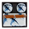 MIYA Blue Splash Sushi Plates for 2 - Modern Ceramic