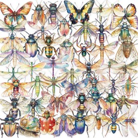 50Pcs Clear PET Insect Aesthetic Stickers for Scrapbooking Journaling Junk Journal Scrapbook Supplies - Waterproof Transparent Bug Decals for Resin Crafts Decorative (Insect)