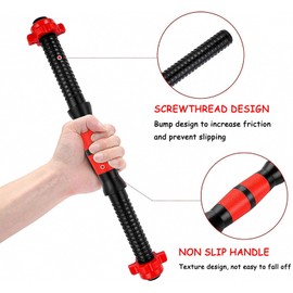 Dumbbell Bars Set of 3, 51 cm Dumbbell Bar + 40 cm Connecting Rod + 4 Pieces Dumbbell Nuts Suitable for Weight Plates with a Diameter of 25 mm Dumbbell Handle Set with Thread Non-Slip Handles