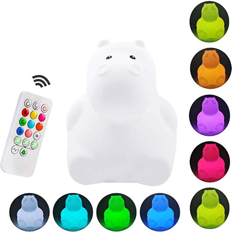 Night Light Creative Hippo Color Changing Night Light Hippo Silicone