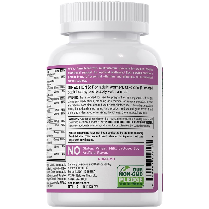 Nature's Truth Multivitamin for Women with Iron | 100 Pills