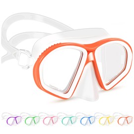 Supertrip Kids Swimming Goggles, Tempered Glass Kids Goggles with Nose Cover, Swim Goggles Diving Mask Snorkel Mask for Kids 6-14