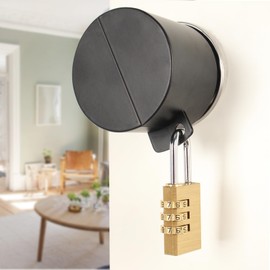 Dakekou Door Handle Cover Lock, Door Knob Lockout Device,Elderly Patient Door Handle Iock, Child Safety Iock to Prevent Door Handle Rotation and Entry Black with Padlock