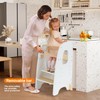 Ezebaby Toddler Standing Tower, 3-Adjustable Height Toddler Kitchen Step Stool,
