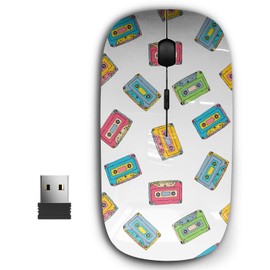 KAWAMOUSE 2.4G Ergonomic Portable USB Wireless Mouse for PC, Laptop, Computer, Notebook with Nano Receiver (Plastic Cassette Music)