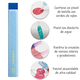 Pentel Pasteles Acuareleables Aquash Caja con 12 Piezas-GHW1-12