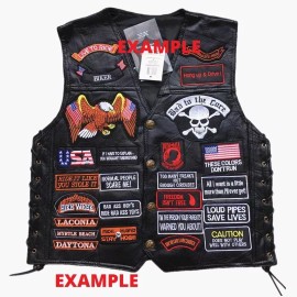 LADY RIDER PINK ROSE BIKER PATCH vest jacket harley motorcycle USA denim ladies