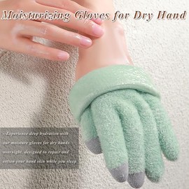 Guantes hidratantes de gel para manos secas, pantalla táctil, hidratantes y suavizantes de manos durante la noche. Forro de gel para reparar y suaviza