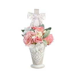 Lillian Rose Country Lace Flower Basket, 11-Inch