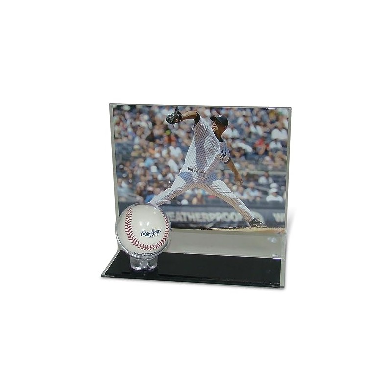 Acrylic Single Baseball Display Case with Horizontal Photo Holder