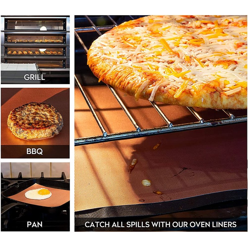Copper Grill Mat, Set of 4 BBQ Grill Mat Non