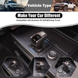 for Hummer EV Accessories Gear Shift Knob Panel Frame Trim Compatible with Hummer EV SUV Pickup 2022-2024-2025 Center Consoles Gear Shift Knob Base Panel Cover Genuine Carbon Fiber Trim