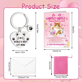 HOWAF Happy Mothers Day Card from The Cat, Funny Mothers Day Gifts for Mom Mother’s day Card from at Kitty Kitten, Best Cat Mom Gifts Keyring Keychain Unique cat Lover gifts Women