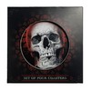 Puckator Gothica Set of 4 Cork Coasters - Wood Table