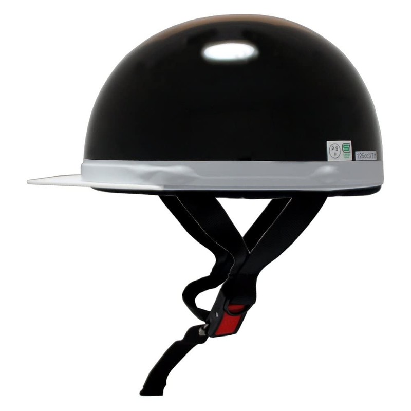 B&B BB-300 Motorcycle Helmet, White Brim, Half Cap, SG Mark