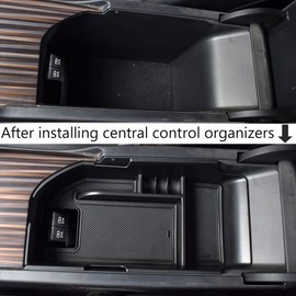 TACORBO Center Console Organizer Compatible with Camry XLE XSE 2018-2022 2023 2024 and Camry LE SE 2020 2021 2022 2023 2024 Insert Tray Accessories, Armrest Secondary Storage Box, Black Trim