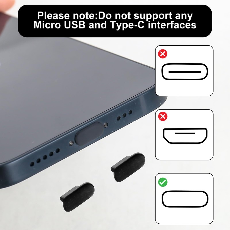 RUCUDIM USB C Dust Cover, 6 Pieces, Type C Dust