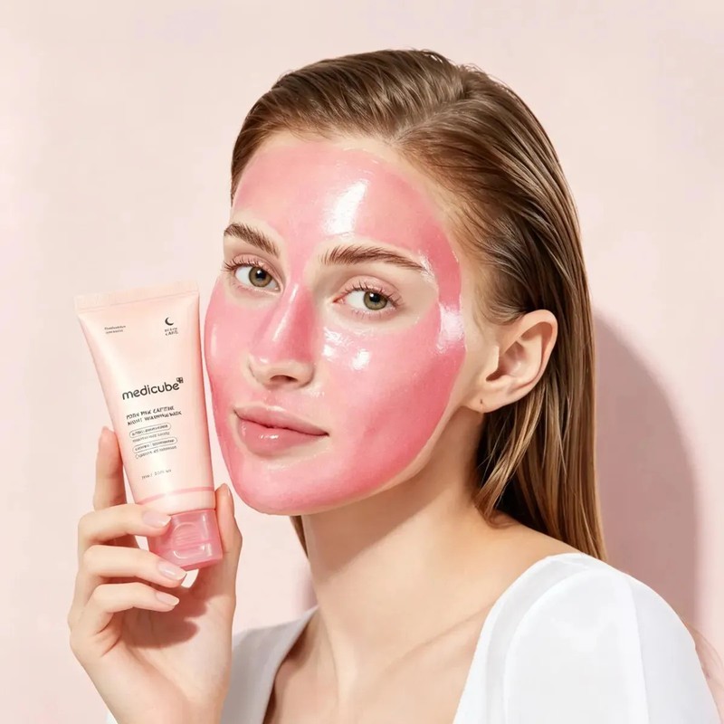 Medicube Mascarilla Nocturna Pdrn Cafeína Rosa 75ml