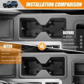 HUYINPJ Center Console Cup Holder Compatible with Toyota Land Cruiser 250 Prado J250 LC250 2024 2025 Accessories,Insert Drink Organizer Cup Holder Inserts Replacement Interior Silicone Black