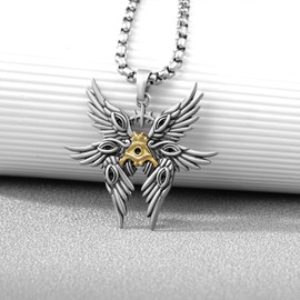 Biblically Accurate Angel Necklace 925 Sterling Silver Glod Angel Wings Necklace Seraphim Jewelry Gifts for Women Men