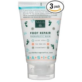 Earth Therapeutics Bálsamo reparador de pies, tubo de 4 onzas (paquete de 3)