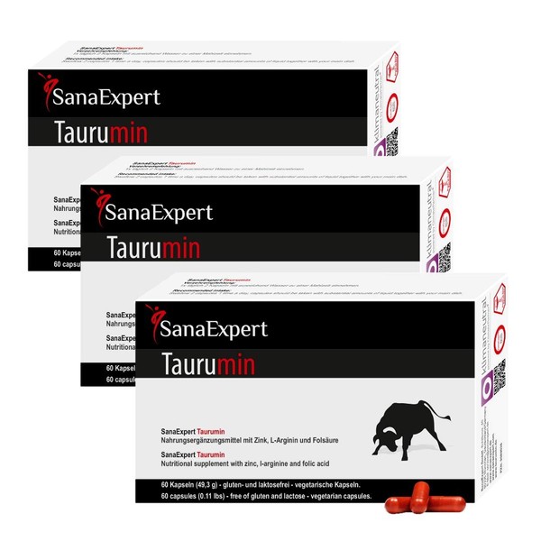 SanaExpert Taurumin, L-Arginine Alpha Lipoic Acid Zinc Folic Acid Fertility for Men Capsules 60 Pieces (3)