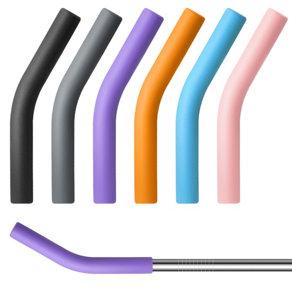 Diumepo Reusable Silicone Straw Tips 5/16" Wide(8mm Outer Diameter), 6