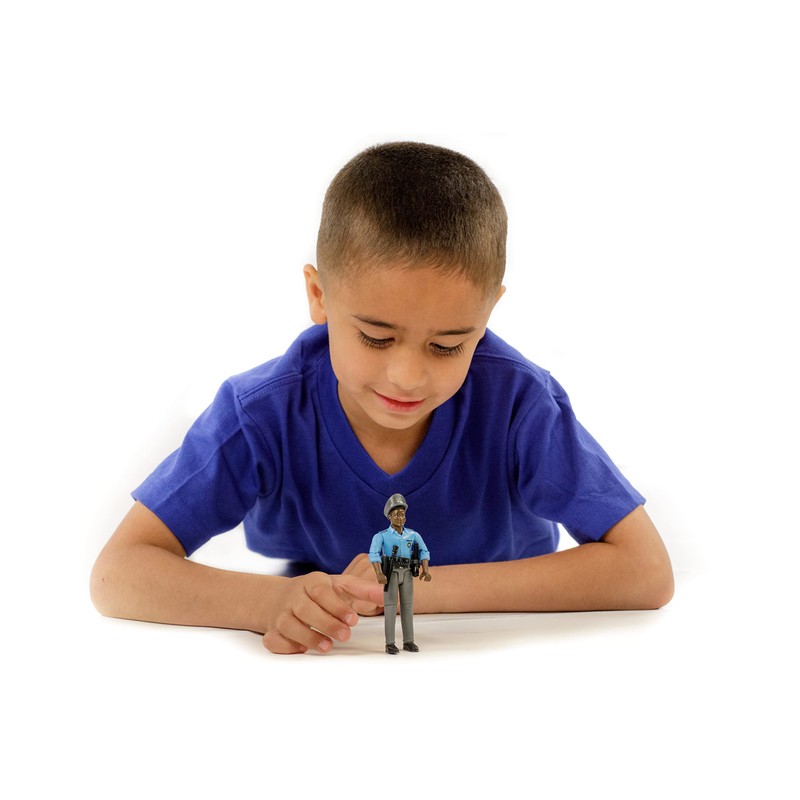Bruder Policeman Dark Skin Toy Figure with Accessories