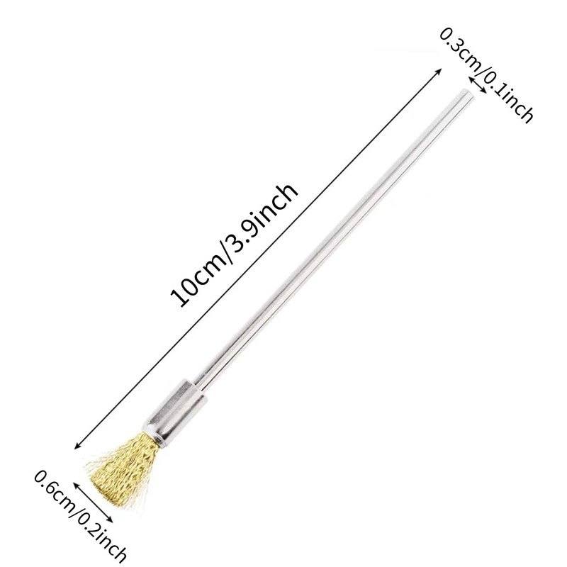 10 Pieces Extended Stainless Copper Wire Cleaning End Brushes Pen