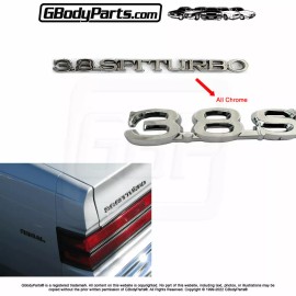 Gbodyparts 84-87 Regal 3.8 SFI Turbo Adhesive Backed TRUNK All CHROME Script Emblem