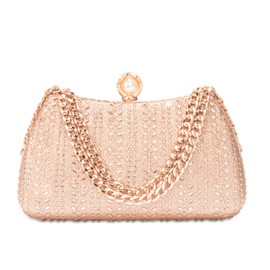 Tmore Clutch Purses for Women Rhinestone Purse with Chain Crystals Handbags for Weddings Party Prom (Champagne)