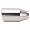 Single Outlet Exhaust Tip Silver Stainless Steel Beveled Mouth Straight