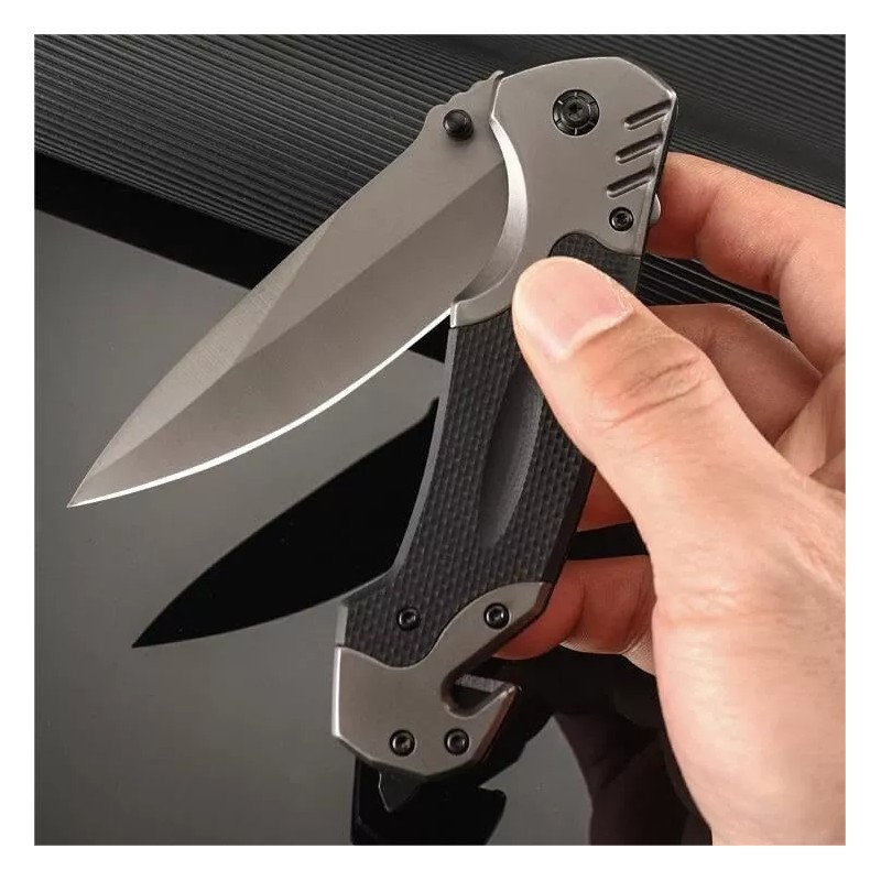 3-Piece Pocket Folding Knife Set 440C Stainless Steel Blade Camping