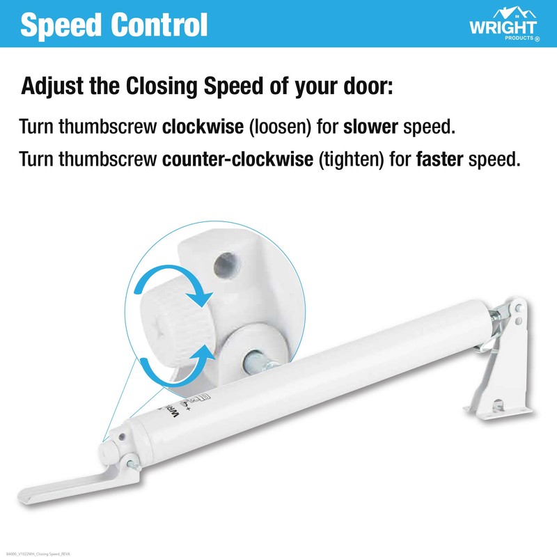 Wright Products Pneumatic Storm Door Closer & Push Button Latch