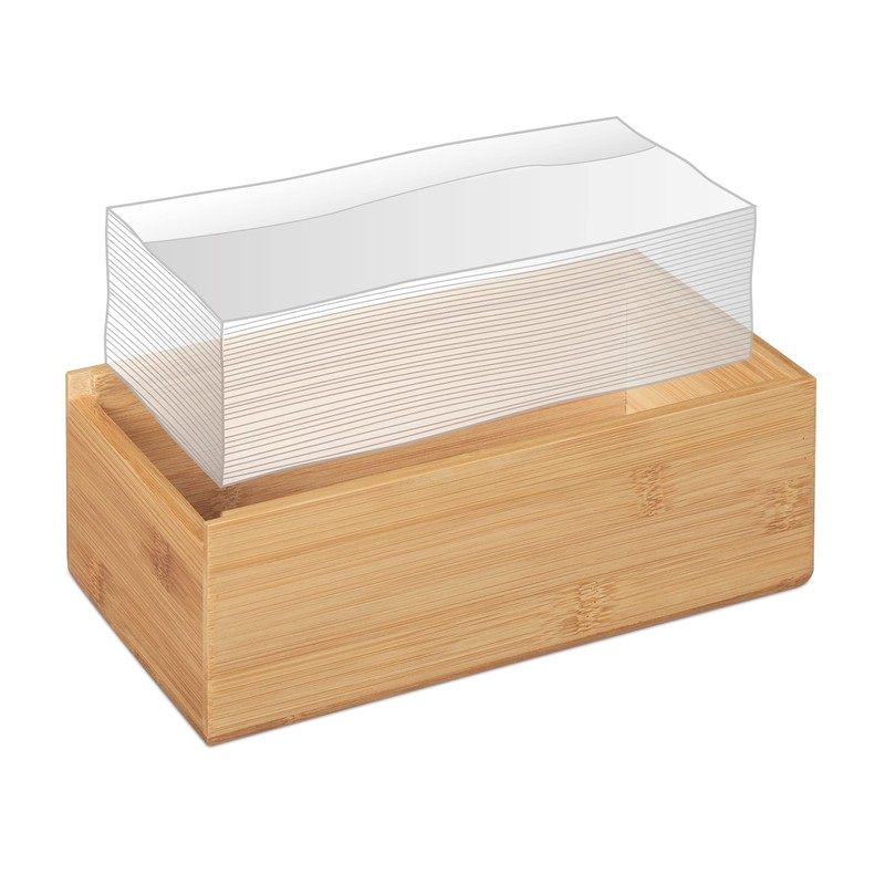 Relaxdays Bamboo Tissue Box (H x W 7.5 x 24 cm x
